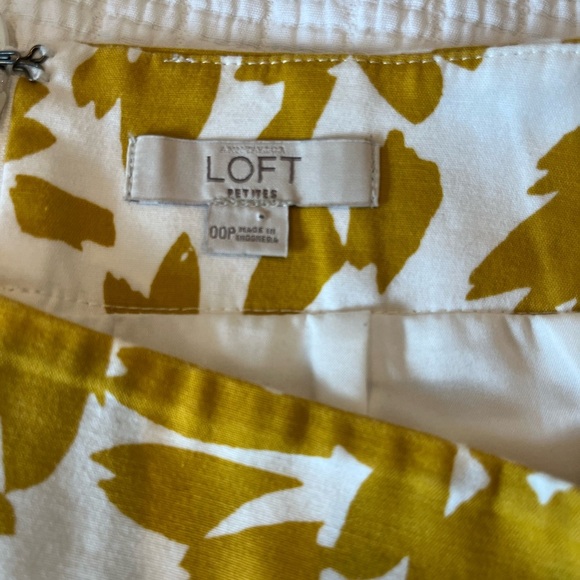 LOFT Floral Print Skirt in Mustard and White - Picture 2 of 2